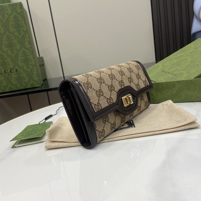 gucci專櫃2024新款帆布錢包錢夾 古馳Luce系列長夾錢包 jcp2354